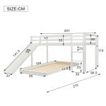 Kids' Wooden Bunk Beds with Slide and Ladder