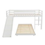 Kids' Wooden Bunk Beds with Slide and Ladder