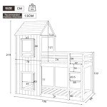 Treehouse Bunk Bed Frame for Kids - White
