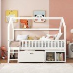 Merax Kids Single Bed with Storage and Shelves