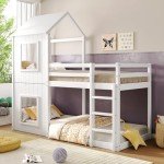Treehouse Bunk Bed Frame for Kids - White