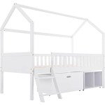 Merax Kids Single Bed with Storage and Shelves