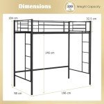 Loft Bunk Bed with Ladders and Guardrail