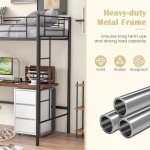 Loft Bunk Bed with Ladders and Guardrail