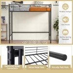 Loft Bunk Bed with Ladders and Guardrail