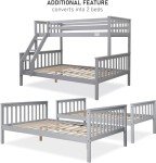 Triple Wooden Bunk Bed for Kids – Grey