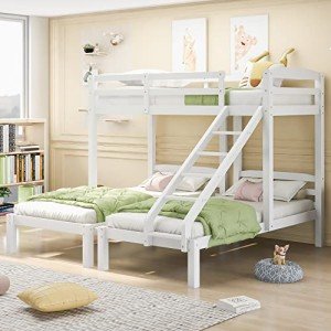 Triple Bunk Bed for Kids - Solid Pine Frame