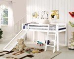 Kids Mid Sleeper Bunk Bed Frame With Slide