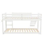 Kids’ Wooden Bunk Bed with Slide and Stairs