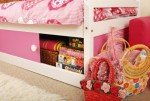 Girls White Wooden Bunk Bed with Slide & Storage