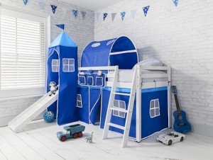 Moro Cabin Bed Midsleeper with Slide - White