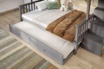 Grey Triple Bunk Bed with Trundle & Stairs