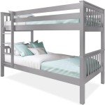 Grey Wooden Twin Over Twin Bunk Bed