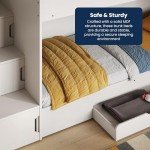 Stylish White Double Bunk Bed with Storage