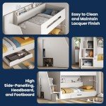 Stylish White Double Bunk Bed with Storage