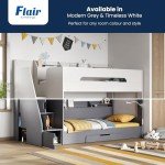 Stylish White Double Bunk Bed with Storage