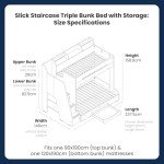 Stylish Grey Double Bunk Bed with Storage