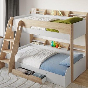 Stylish Triple Bunk Bed With Storage For Kids 1031