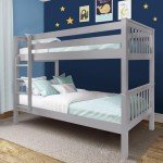 Grey Wooden Twin Over Twin Bunk Bed