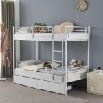 BOSTEU Twin Over Twin Bunk Bed with Drawers