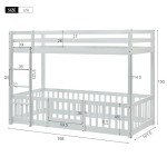 Merax Kids Bunk Bed with Safety Rails, White