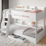 Kids' Double Wooden Bunk Bed with Shelves and Drawer
