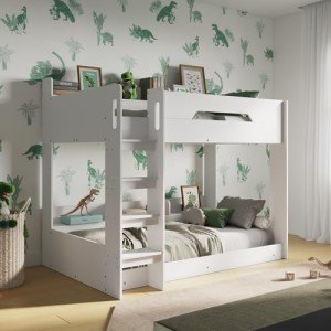 Flair Furnishings Low Bunk Bed for Kids - White