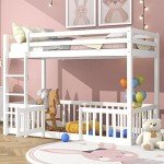 Merax Kids Bunk Bed with Safety Rails, White