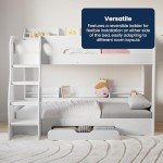 Kids' Double Wooden Bunk Bed with Shelves and Drawer