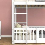 Merax Kids Bunk Bed with Safety Rails, White