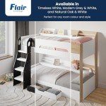 Kids' Double Wooden Bunk Bed with Shelves and Drawer