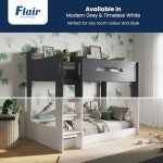 Flair Furnishings Low Bunk Bed for Kids - White