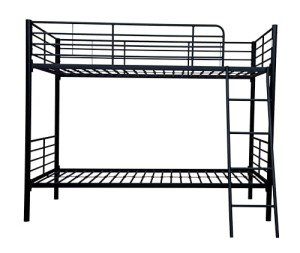 Black Metal Bunk Bed Frame with Ladder