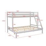 Gray Triple Bunk Bed with Ladder and Single/Double Design