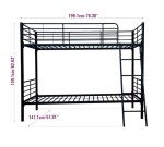Black Metal Bunk Bed Frame with Ladder