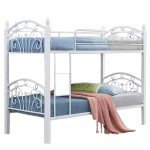 Space-Saving Metal Bunk Bed for Kids (White)