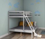 Gray Triple Bunk Bed with Ladder and Single/Double Design