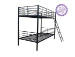 Black Metal Bunk Bed Frame with Ladder