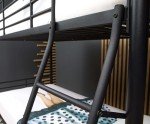 Black Metal Bunk Bed Frame with Ladder