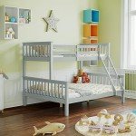 Grey Solid Pine Triple Bunk Bed for Kids