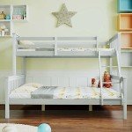 Grey Solid Pine Triple Bunk Bed for Kids