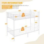 Bonnlo Metal Twin Over Twin Bunk Bed Frame