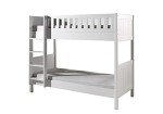 White Wooden Bunk Bed with Safety Guardrails