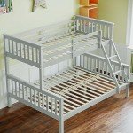 Grey Solid Pine Triple Bunk Bed for Kids