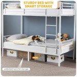 Bonnlo Metal Twin Over Twin Bunk Bed Frame