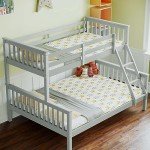 Grey Solid Pine Triple Bunk Bed for Kids