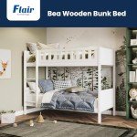 Modern Pine Bunk Bed With Removable Safety Panels