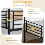 Bonnlo Metal Twin Bunk Bed with Ladder and Drawer