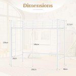 Metal Bunk Bed with Safety Rails and Ladders