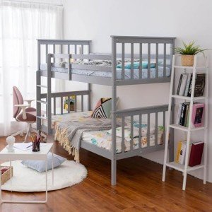 Panana Grey Wooden Bunk Bed for Kids